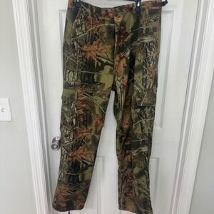 Trail Crest Mens Camo Cargo Pants Forest Oak Leaf Camouflage Hunting Trousers L